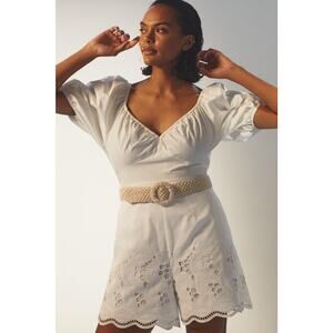 NWT Anthropologie Ranna Gill White Eyelet Romper - XS